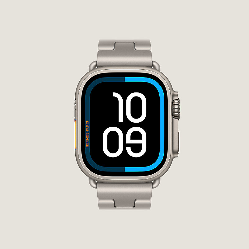 Band Apple Watch Hermès Single Tour 49 mm Grand H Titane | Hermès USA